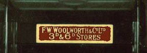 The transom sign above the doors of a 1920s British Woolworth's