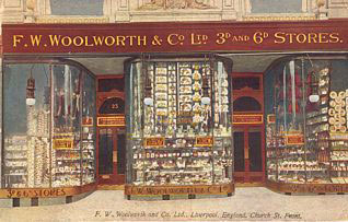 The first British Woolworths, at 25 to 25a Church Street, Liverpool. With very special thanks to Mr. Scott Oakford.