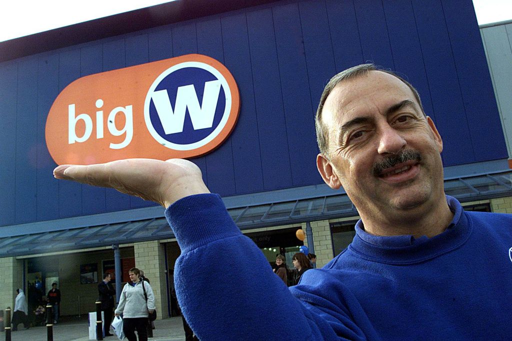 Bob poses outside the Bradford store in West Yorkshire