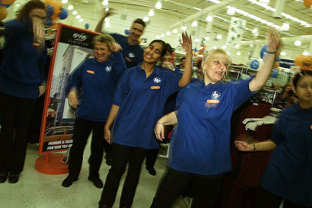 Store staff greeted shoppers as they entered the huge Big W in Bradford, West Yorkshire