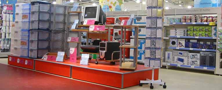Upscale displays of small office, home office stationery in an out-of-town Woolworths store