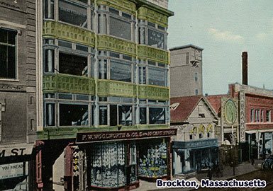 The E. P. Charlton store in Brockton, Massachusetts, which was sold to Frank Woolworth in 1899