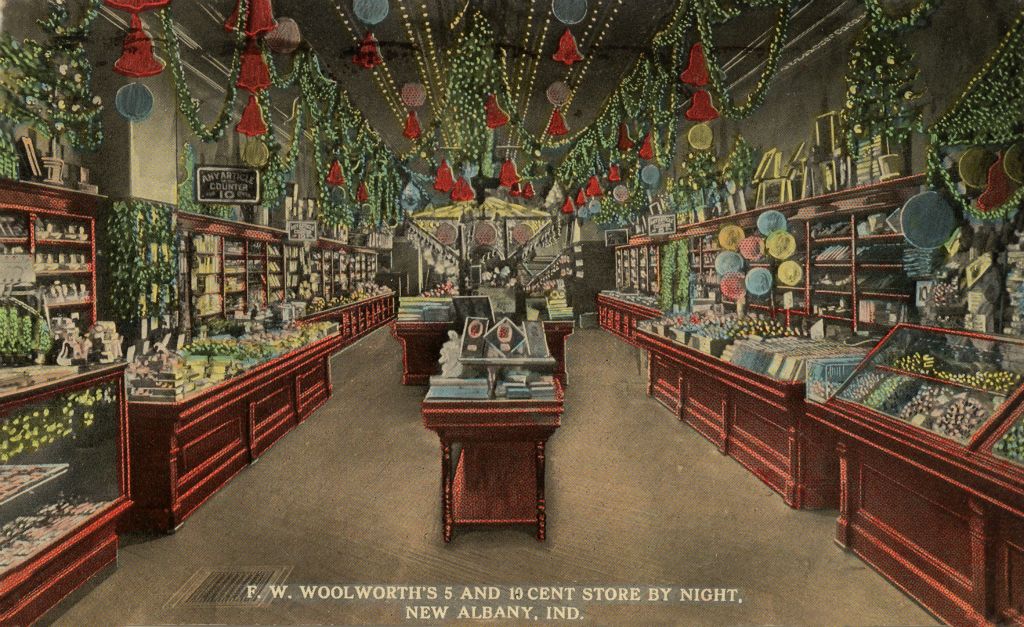 A magical Christmas wonderland at the New Albany Indiana F.W. Woolworth store in 1908