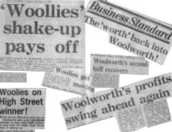 Some of the many column inches of editorial that accompanied the Wonder of Woolworth campaign of the mid and late 1970s
