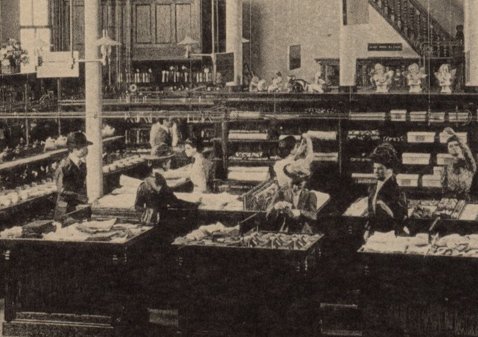 A diorama of the interior of the first Woolworth in New York City in 1895 from the City's Museum