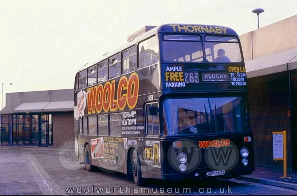 Despite its ample car parks, many regular shoppers lived locally and chose to take the free Woolco bus service.  As the town grew, sales rocketed. Today the car park is much smaller, and the layout is much less revolutionary, but the store continues to prosper as part of Asda Walmart, serving the people of Teesside.