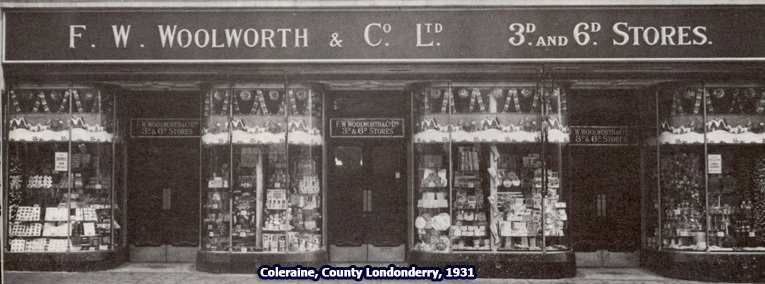 The Christmas windows of the F. W. Woolworth store in Coleraine, County Londonderry, Northern Ireland in 1931