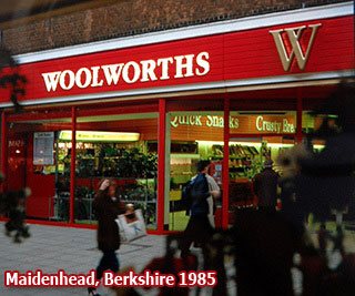 The cornerstone Woolworths in High Street, Maidenhead, Berkshire, pictured in 1985. This was one of the first wave of stores after the company changed its name to include an 'S'