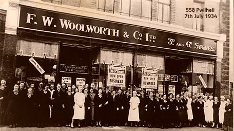 A new F. W. Woolworth store in High Street Pwellheli, Gwynedd, Wales - which opened on 7th July 1934