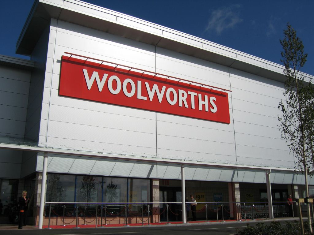 The main entrance to the out-of-town Woolies in Bristol Hartcliffe