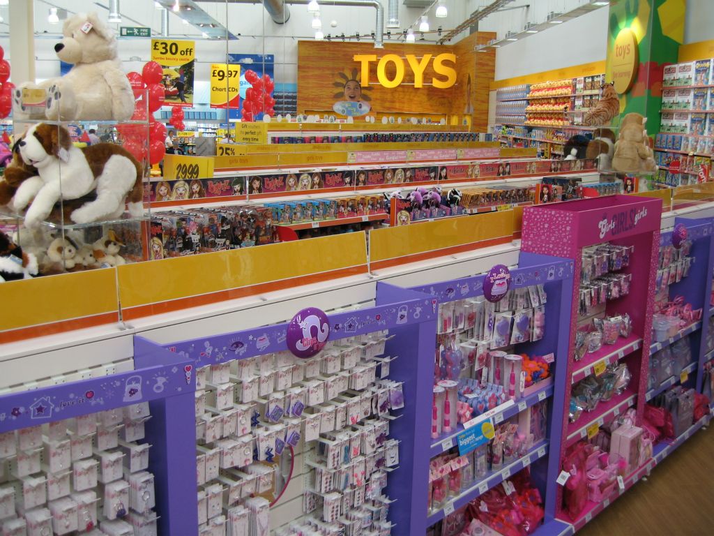 A long view across the huge Toy Department at an out-of-town Woolies in 2005