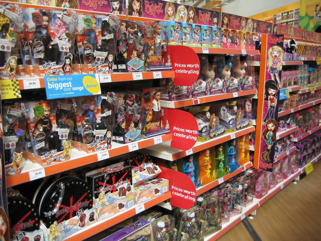 A feature display of Bratz Toys at the Bristol Hartcliffe Woolworths in 2005