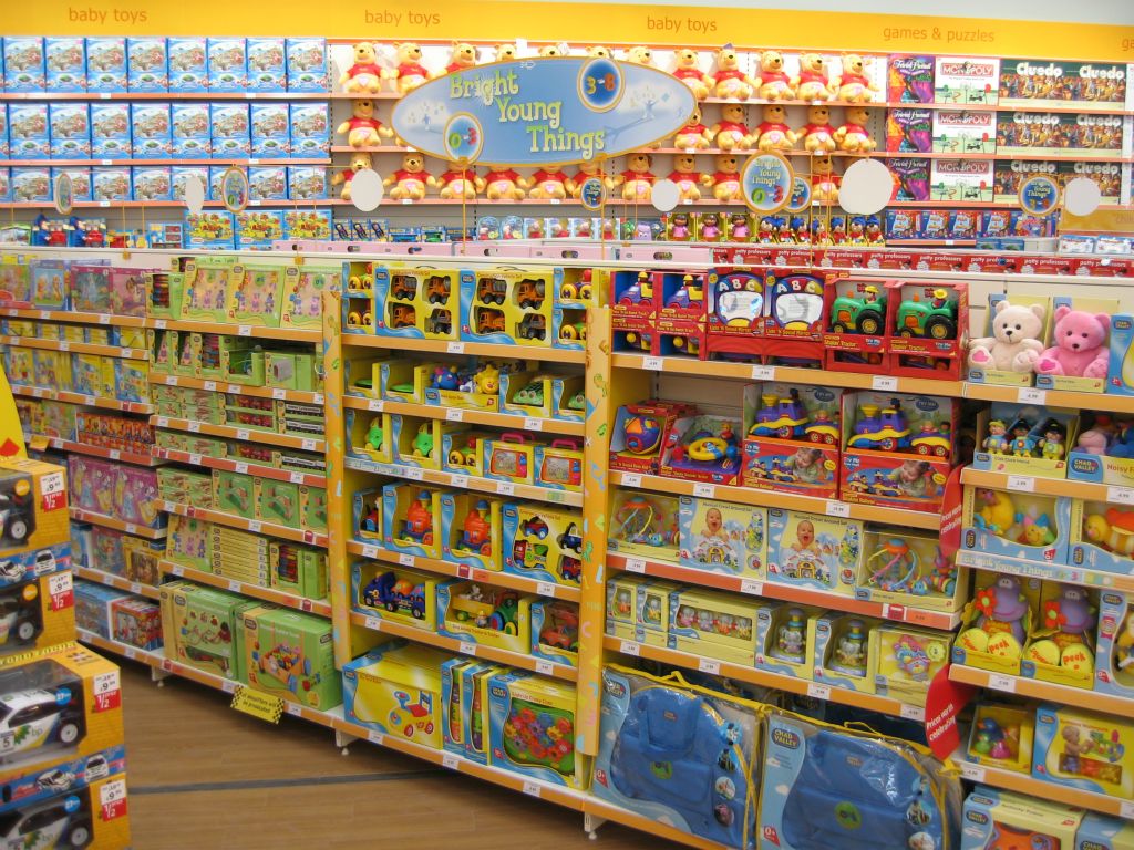 A wide view of the pre=school toys range in an out-of-town Woolworths in 2005. It is dominated by Chad Valley toys made to the Company's own designs
