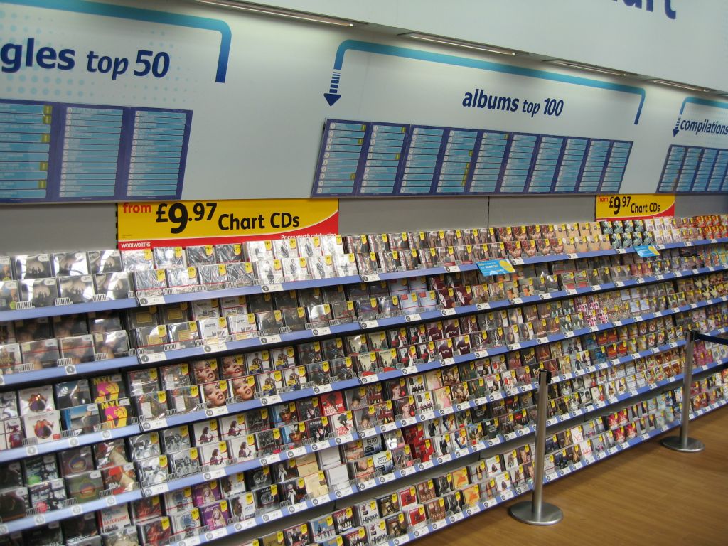 Charts for singles, albums and compilation albums, each with a huge display. The only way was down, as the price fell inexorably amidst growing competition from the supermarkets over the next three years