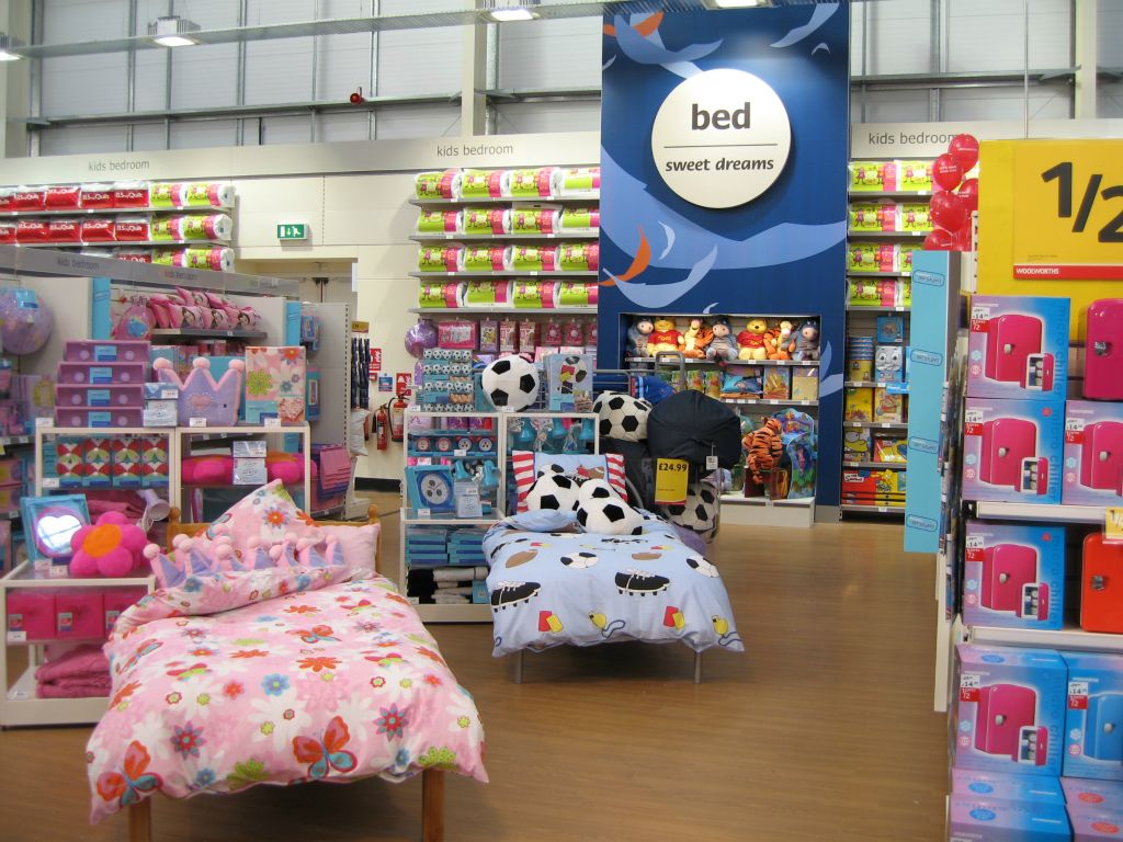 The Kids Rooms range, including themed bedding, lighting and accessories, (but not beds) was one of the big successes of Woolworths' Kids and Celebration strategies in the Noughties