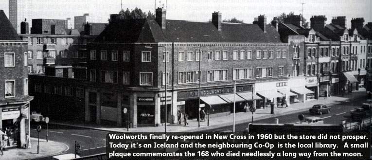 The F. W. Woolworth store in New Cross Road, Deptford, pictured in the 1960s. A long, long way from the moon.