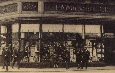 Window displays at the F. W. Woolworth store in Oldham Street, Manchester, which opened in 1910