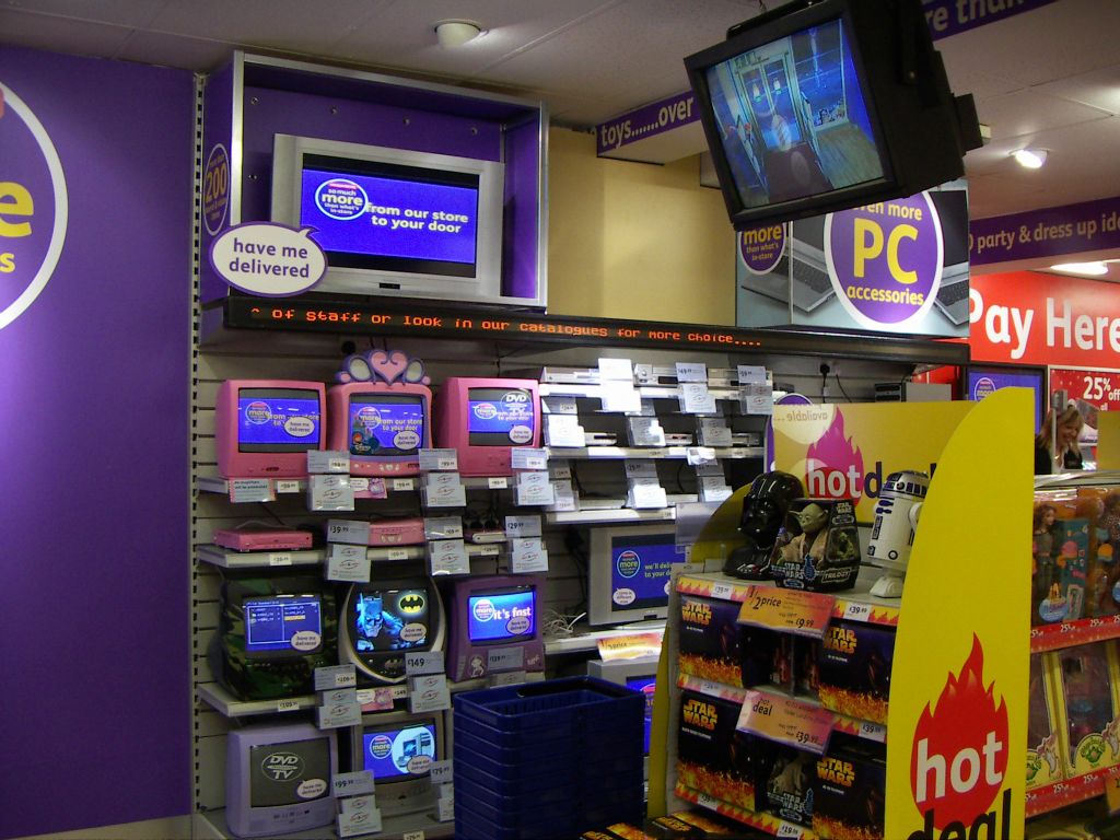 An extended range of televisions, DVD and VHS players as well as computer games and other digital technology were available to order from Woolworths Kingswood (2005)