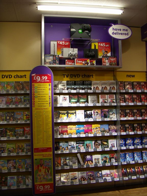 Reflecting the popularity of boxed sets, alongside a standard DVD chart, the Kingswood Woolworths had another just for TV series (2005)