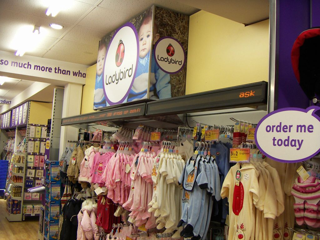 The elaborate graphics that Woolworths developed for Ladybird Clothing in the 2000s, after the retailer had bougt the brand name outright