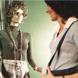 Spot the dummy wearing Woolworth clothes ... a mannequin sports the latest 1970s look