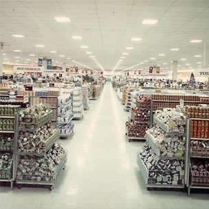 Ultra wide gangways and tall gondola island counters were the trademarks of Woolworth's experimental Woolco hypermarket in Newtonards when it opened in July 1976