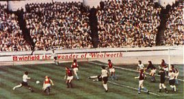 Winfield banner hoardings at the edge of soccer pitches regularly featured in televised matches during the 1970s