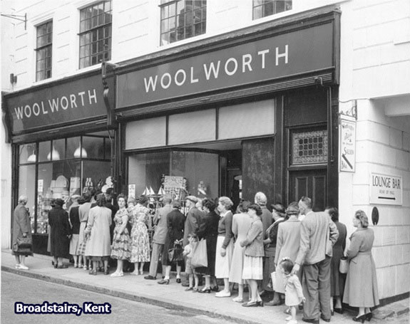 A large queue greeted the opening of Woolworths in the British South Coast resort of Broadstairs on 18 July 1952