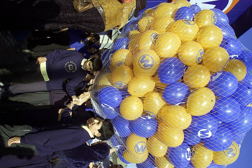 Helium-filled balloon ready for release to mark the opening