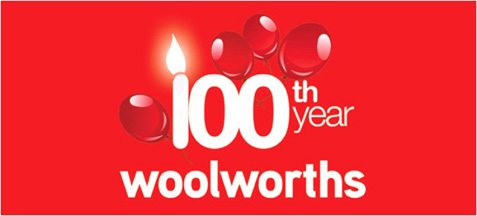 The intended Woolworths hundredth birthday logo, prepared by the Marketing Team, ahead of planned celebrations for the store chain in November 2009