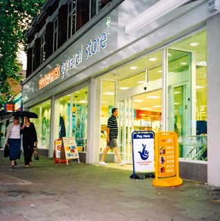 A short-lived American drugstore format, Woolworths General Store, was opened in collaboration with Superdrug. The Chiswick store is pictured in 2001