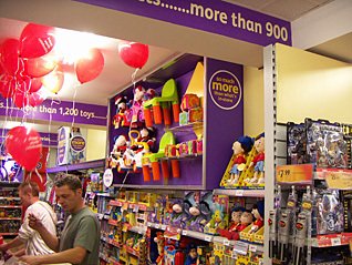 Showcases featured in the toy department at Kingswood - the prototype for a new generation of small stores, pictured in 2005