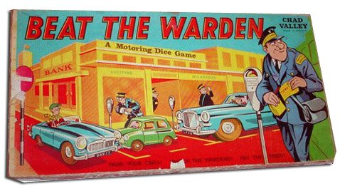 'Beat the Traffic Warden' - a topical Chad Valley game that saw the funny side of the introduction of parking meters to British streets in the 1960s