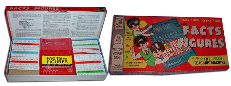 Co-branded Milton Bradley and Chad Valley, the Facts and Figures game was one of the last products to be marketed under the name that was made in Britain.  It was firmly pitched at Chad Valley's up-market clientele.