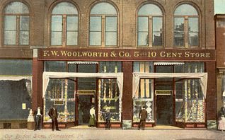 F. W. Woolworth's 5 and 10 cent store at Homestead, Pennsylvania, pictured in the early 20th century