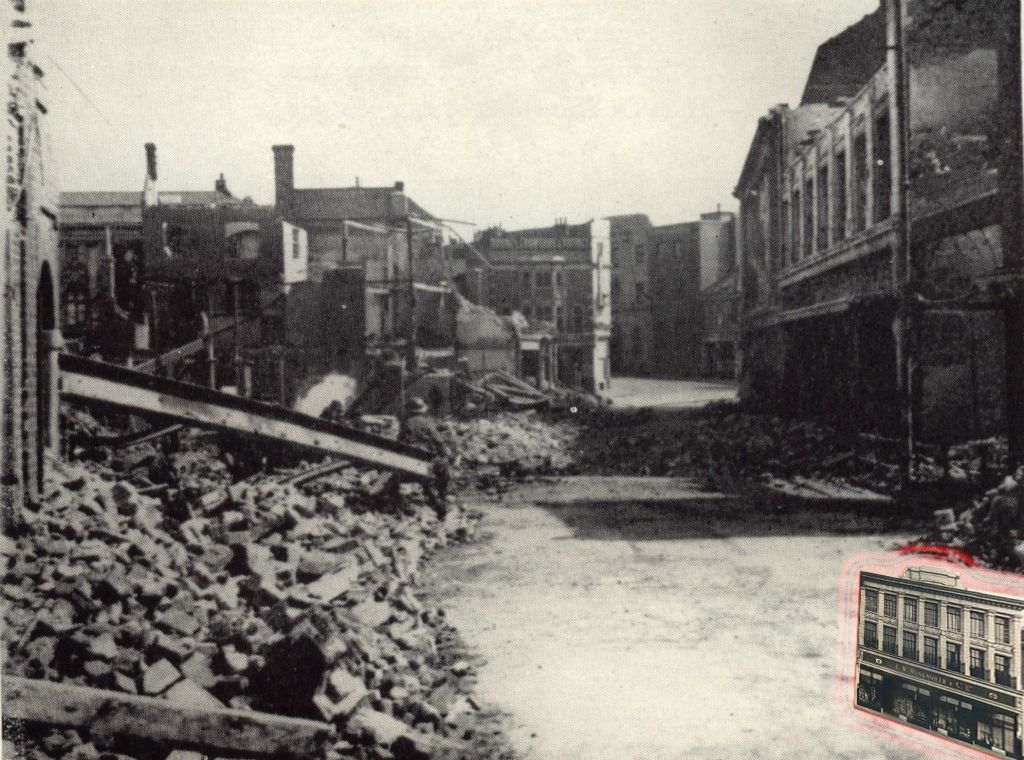 Rampant Horse Street in Norwich was razed to the ground by 'EA' (enemy action)
