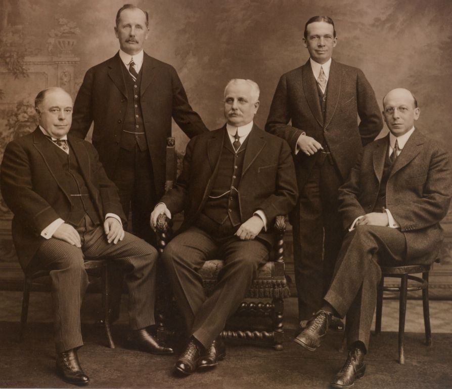 L to R: Seymour H. Knox, C. Sumner Woolworth, Frank W. Woolworth, Earle P. Charlton and Fred M. Kirby