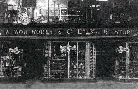 Store Manager George Wales outside the store that he opened for Woolworth's in Hare Street, Woolwich, London in 1911. (Copyright picture with special thanks to Linda Michael)