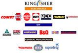 The logos of the many operating companies in the Kingfisher Goup at the turn of the new millennium