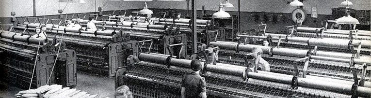The Ladybird Factory at Langley, Buckinghamshire (later redesignated Berkshire), complete with spinning condenser yarn on ring frames from Platt Bros. & Co. of Oldham