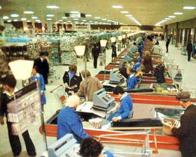 The checkout desks at the Newtownards Woolco stretched as far as they eye could see when it opened in July 1976