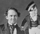 P.T. Barnum the 19th century American impressario with his most famous circus performer General Tom Thumb