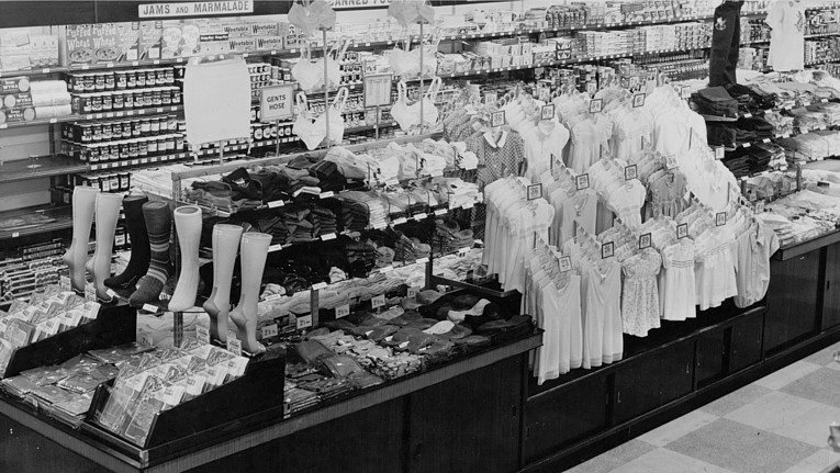 Woolworth stores started to introduce fashion ranges as soon as rationing ended in 1949. The 1950 range was allocated a whole island counter in the Portsmouth store.