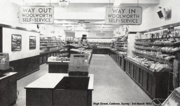 The first self-service Woolworths in the UK.  Cobham, Surrey on opening day, 3 March 1955