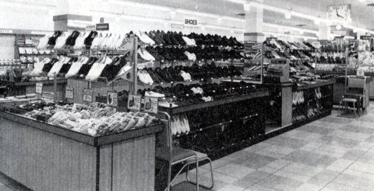 The Shoe Counter in the Salisbury, Rhodesia Woolworths in 1958.  (Today Harare in Zimbabwe)