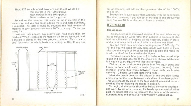 The principles behind an abacus - considered essential training for would-be computer builders in the 1970s