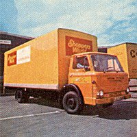 One of the fleet of rigid lorries operated for Shoppers World by National Carriers Ltd, pictured in 1975