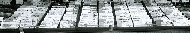 Stamp collecting kits were a best seller in Queen's Square, Crawley when Woolworth opened its largest self-service store to date in the West Sussex new town in 1957