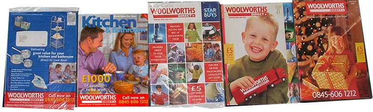 Brighter, bolder catalogues from Woolworths Direct in 1999