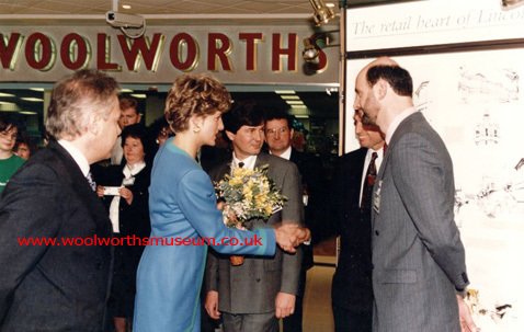 HRH The Princess of Wales opens Woolworths in the Watergate Centre 'the heart of Lincoln' and indeed the heart of the nation on 3 October 1991